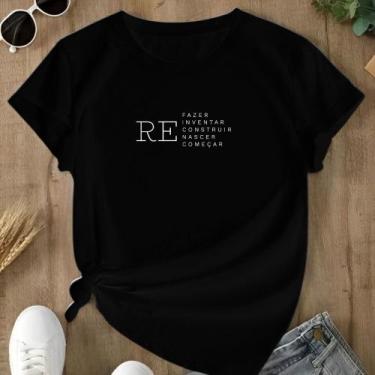 Imagem de Camiseta Refazer estampada Personalizada Fofa Delicada Superação Recom