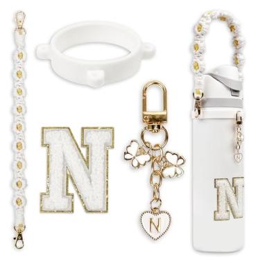 Imagem de Conjunto de pingentes de letras fofas compatível com garrafa de água Owala 680 g, 946 ml, 1,13 g, Owala Kids, copo de café Owala FreeSip – Inclui alça de alça, para acessórios Owala & Stanley Cup