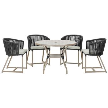 Imagem de Mesa Com 4 Cadeiras E Noronha Estofado 3 Trama Original Preto