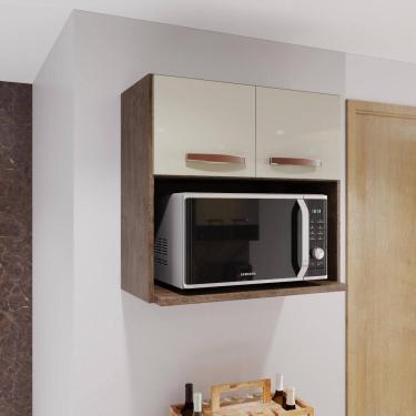 Imagem de Armário Aéreo Modulado Para Microondas Fidelitá Lisboa70cm 2 Portas Noce/Off-White