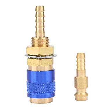 Imagem de Ymiko M6 Gás Água Quick Connector Set Latão Soldagem Tocha Acessórios para MIG TIG Soldador Tocha Água Refrigerado Adaptador Mangueira Conector Ouro Azul Vermelho (Azul)