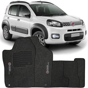 Imagem de Jogo de Tapete Automotivo Carpete Fiat Uno Way 2011 à 2018 Soft Grafite 5 Peças