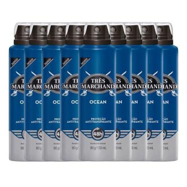 Imagem de Kit Desodorante Aerosol Tres Marchand Ocean 150g - 9 Unidades - Tres M