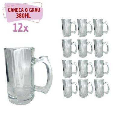 Imagem de 12 Caneca Reforçada Vidro Grosso Chopp e Cerveja 380ML - PRATICASA, 0 
