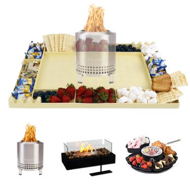 Imagem de Tapete de silicone para fogão solo mesa XL e fogueira de mesa, tapete de grelha resistente ao calor, acessórios de lareira interna, almofada de cozinha portátil para Smores Maker, deck, pátio