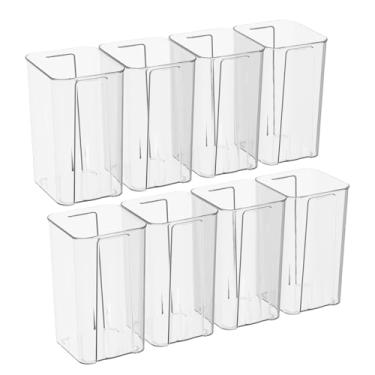 Imagem de Rinboat Pacote com 8 vasos de flores de plástico transparente, vaso de flores alto de acrílico para centros de mesa