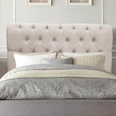 Imagem de Cabeceira Estofada Cama Box Casal 140cm París Veludo Bege- MABE MAGAZI