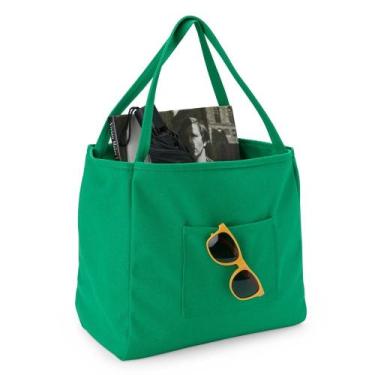Imagem de Bolsa de Lona Feminina com Bolso - Grande - Pronto Print, Forest green