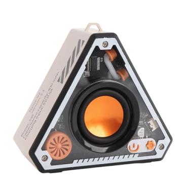 Imagem de GOWENIC Alto -falante Portátil Bluetooth 5.3, Som Surround de 360 ​​graus, Luzes LED Coloridas, Combinação Rápida para Canais Duplos, 400mAh, para Casa, Ao Ar Livre, Festa, Praia (Bege)