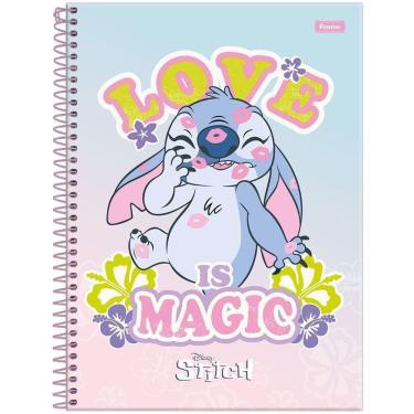 Imagem de Caderno Espiral Capa Dura Universitário 1 Matéria Disney Stitch 80 Folhas Foroni Estampa 3
