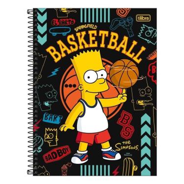 Imagem de Caderno Univ 10 Matérias 160Fls Simpsons Bart Basket Tilibra
