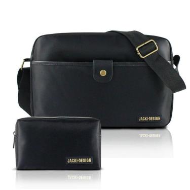 Imagem de Conjunto Bolsa Transversal E Necessaire For Men 2 Peças Jacki Design Preto
