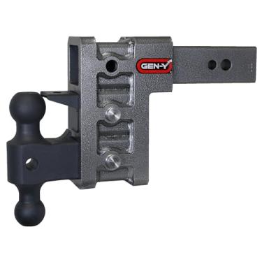 Imagem de Engate de queda GEN-Y GH-1623 MEGA-Duty ajustável de 15 cm com esfera dupla GH-0161, trava de pino GH-0162 para receptor de 6,3 cm - Capacidade de reboque de 14,5 kg - Peso da língua de 1,6 kg