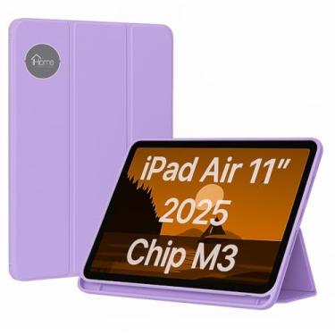 Imagem de Capa Case PREMIUM para iPad Air 11 Polegadas M3/M2 (2025/2024), iPad Air 5/4 (10,9 Polegadas, Modelo 2022/2020) - Anti Impacto com função sleep e suporte para Apple Pencil (Lilás)