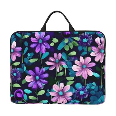 Imagem de Capa para laptop roxa Camellia bolsa para laptop bolsa de transporte de computador 14 polegadas capa protetora para notebook