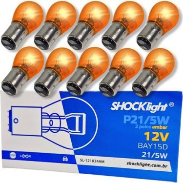 Imagem de Kit 10 unidades lâmpadas 2 polos halogena ambar para seta conjugada 10