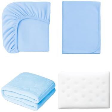 Imagem de Kit para Berço com Lençol Cueiro Cobertor e Travesseiro