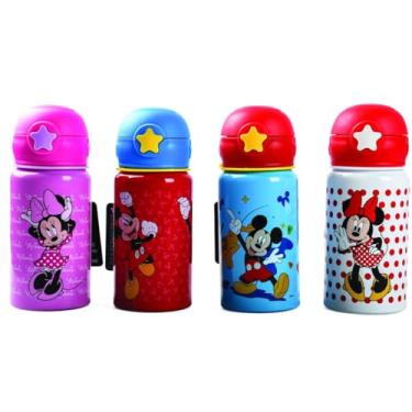 Imagem de Garrafa de Alumínio, BBR, Mickey e Minnie, 500 ml, com Trava