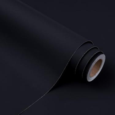 Imagem de WRAPAHOLIC Rolo de papel de embrulho preto Kraft - Mini rolo - 43 cm x 80 metros - Papel de embrulho de Natal preto de cor sólida perfeito para Natal, aniversário, casamento, chá de bebê