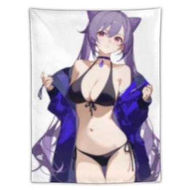 Imagem de LIEGBMEU Tapeçaria Sexy Hot Anime Girl 152.4 cmx203.2 cm Wall Quilt Art Whimsical Tapestry DecorationAF003