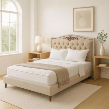 Imagem de Cabeceira Kate Para Cama Box Queen 1,60 Veludo Bz Home Decor, Bege