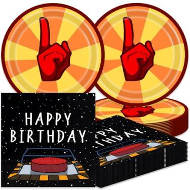 Imagem de 40 peças de guardanapos com tema de lobo para decoração de festa de lobo para crianças e adultos suprimentos de festa de aniversário com tema de lobo, adequado para 20 convidados