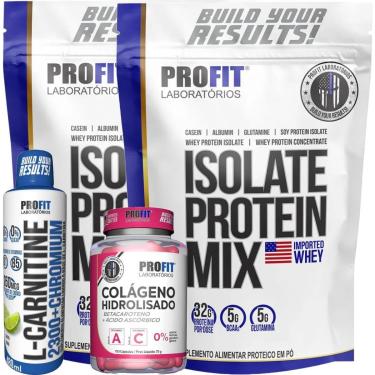 Imagem de 2X WHEY PROTEIN ISOLATE 900G l L CARNITINE 480ML LIMÃO l COLÁGENO HIDROLISADO 150 CÁPSULAS l PROFIT-Unissex