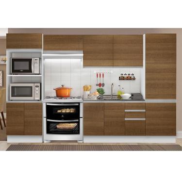 Imagem de Armário de Cozinha Completa Madesa 100% MDF Acordes XA330002 Balcão (Sem Tampo e Pia) Branco/Rustic