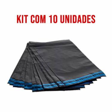 Imagem de Kit 10 Envelope Segurança Plástico Cinza Eco Reciclado Coex 19x25 19 x