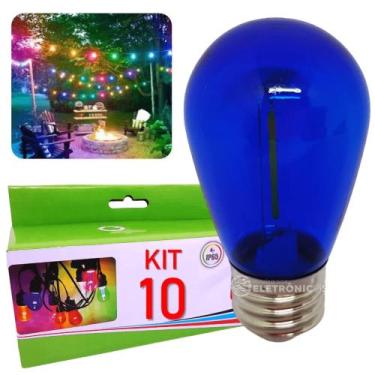 Imagem de kit 10 Lâmpadas Led Retrô  Filamento Boloinhas 1w S14 110v Abajurs Lum
