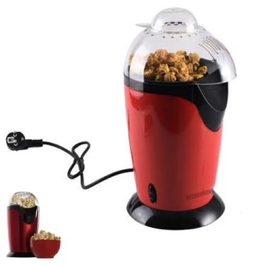 Imagem de Máquina de pipoca totalmente automática, máquina de encher milho, máquina de pipoca elétrica, adequada para reuniões familiares (vermelha)