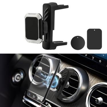Imagem de 1797 Suporte magnético de telefone para acessórios Mini Cooper Mercedes Benz suporte de saída de ar redondo CLA CLS GLB GLC A/B/C Classe E compatível com capa de telefone fina