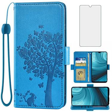 Imagem de Asuwish Capa carteira compatível com Oppo A5s/AX5s/A7/AX7 e protetor de tela de vidro temperado, acessórios flip, alça de pulso, suporte para cartão de crédito, capa para celular para A12/A11K/A12S,
