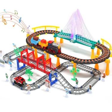 Imagem de Conjunto de trem Toy HOLYFUN Electric com som e luz de 3 a 5 anos