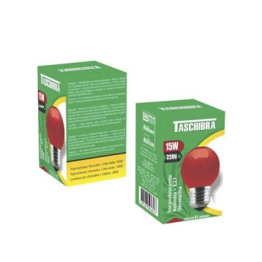 Imagem de Lâmpada Incandescente Taschibra Bolinha 15w 220v Vermelha