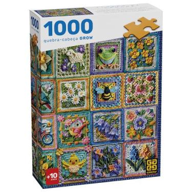 Imagem de Quebra-cabeça 1000 peças Flores de Crochê - Grow
