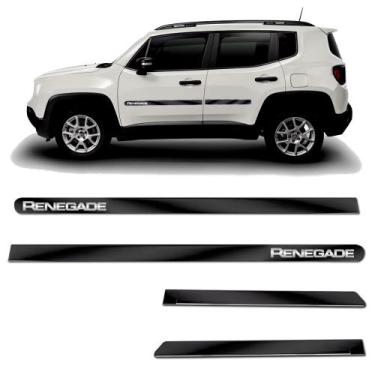 Imagem de Friso Lateral Largo Renegade 2015 a 2023 Kit Black (Preto Brilhante) A