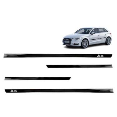 Imagem de Friso Lateral Central Preto Slim Audi A3 2013 A 2023 - SHEKPARTS