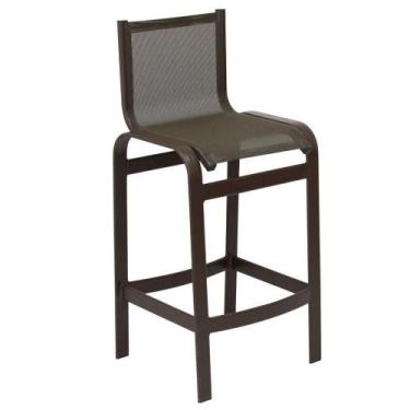 Imagem de Banqueta De Alumínio Para área Externa Banco Para Balcão Bar Marrom Ma