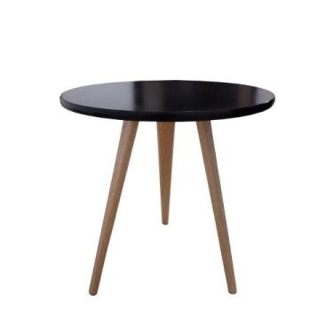 Imagem de Mesinha Lateral De Canto E Apoio Redonda Pé Palito 44 Cm Preto - Black