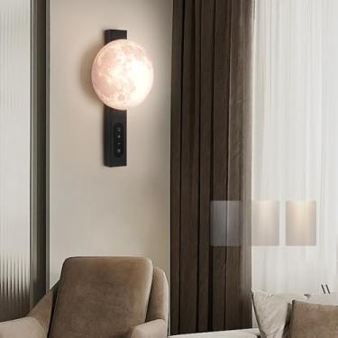 Imagem de GZZBMY Candeeiros de parede LED com controle de toque 3 temperaturas coloridas ajustáveis arandelas de parede internas modernas arandelas de parede de metal quarto luminária sala de estar corredor