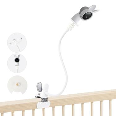 Imagem de JAMYOK Suporte para monitor de bebê compatível com ARENTI 2K Alnanny A4 e outras câmeras de monitor de bebê com orifício rosqueado de 0,6 cm, suporte de clipe flexível de 40,6 cm, suporte para câmera