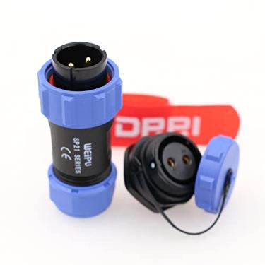Imagem de DRRI Weipu SP21 2 pinos montagem porca traseira IP67 IP68 conector de cabo de conexão rápida impermeável para estação de energia portátil BLUETTI AC200MAX