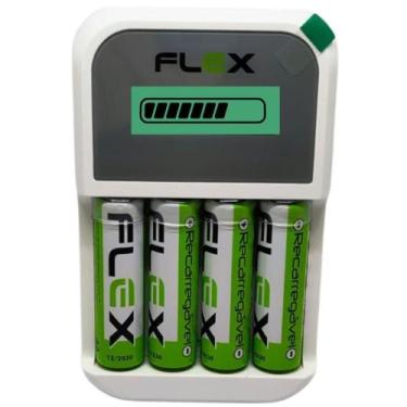 Imagem de Carregador de Pilhas Bivolt P/4PILHAS AA/AAA 2900MAH - FLEX