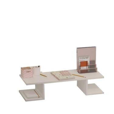 Imagem de Mesa Escrivaninha Suspensa Branca Notebook Estudos Trabalho Quarto Home Office