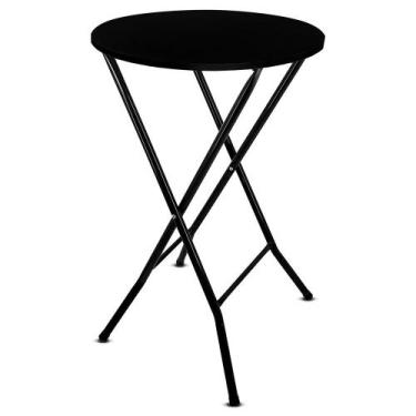 Imagem de Mesa Bistrô Dobrável Miami Em Aço Tampo Redondo Para Bar Cozinha preto