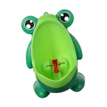 Imagem de oshhni Mictório para treinamento de penico infantil Mictório portátil para penico infantil em formato de sapo com alvo para mira, treinamento de xixi, Verde