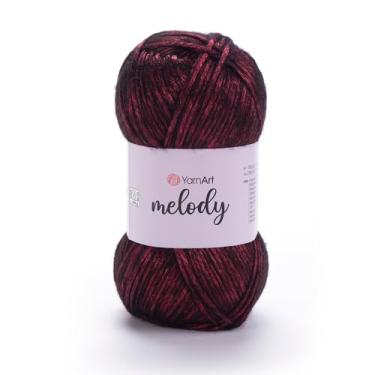 Imagem de YarnArt Melody – Fibra de brilho metálico para tricô, crochê e bordado, novelo de 100 g, 230 m, mistura premium de 70% poliamida, 21% acrílico, 9% lã (888)