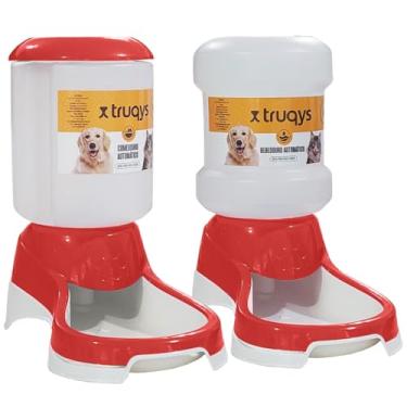Imagem de Comedouro e Bebedouro Automático para Cães 2 em 1 - Dispensador de Ração 1kg + Reservatório de Água - Sistema Antiumidade e Vedação Total (Vermelho)