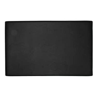 Imagem de QANYEGN Tapete de alimentação de cães, tapetes de gato impermeabilizados, tapetes de cão de cão de cão de silicone anti -slip para bebedores bagunçados para proteger pisos (Black)
